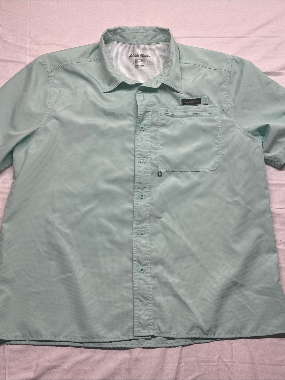 Eddie Bauer Men’s Short-Sleeve Button-Down Shirt in Light Mint